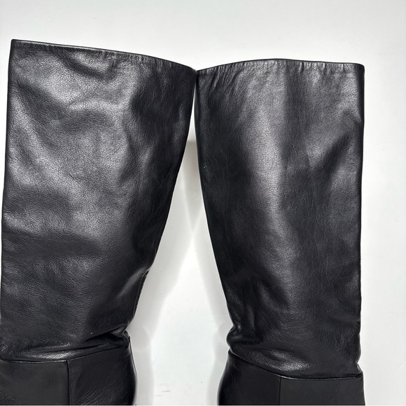 Tory Burch Black Leather Heeled Tall Boot 10 1/2 M - Picture 9 of 16